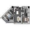 2 Bedroom, 2 Bathroom 1025 SF
